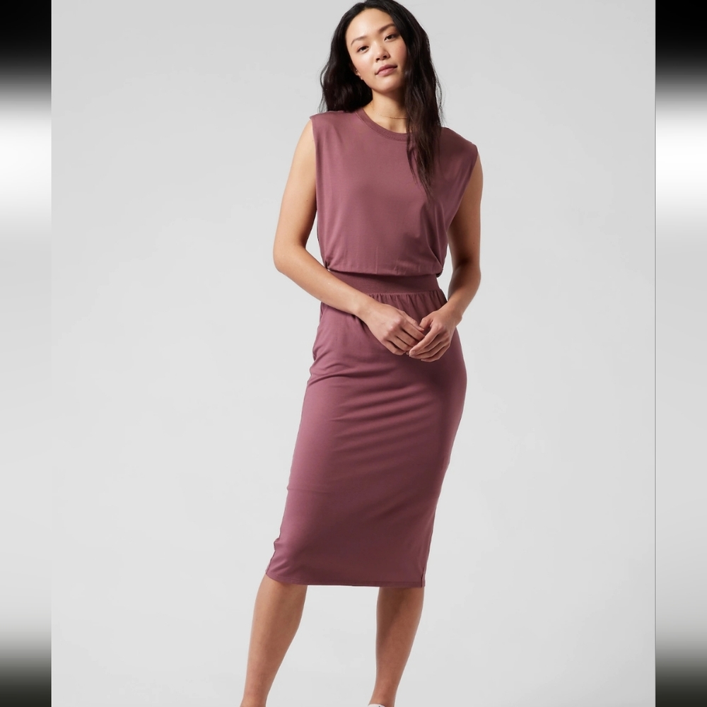 Athleta Mauve Sleeveless Midi Dress